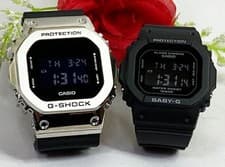 Casio G-Shock GM-5600-1JF & Baby-G BGD-565-1JF Watch Set Used