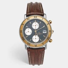 Baume Mercier Baumatic 6105.018 Brown 18k Yellow Gold Stainless Steel Leather