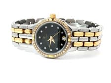 CYMA Stainless Steel & 18K Gold Plated Watch with Diamond Bezel & Markers