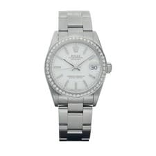 Rolex 68240 Datejust Mid Size 31 mm Steel White Dial Diamonds Auto Watch 1997