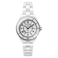Chanel J12 H5698 White Ceramic white Dial Quartz Ladies Watch With Box & Papers