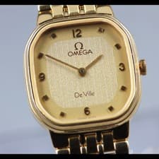 Near MINT OMEGA De Ville 795.0834 Cal.1375 Gold Quartz 21mm Ladies Watch 1984