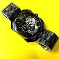 Citizen INDEPENDENT Chrono Retrograde Square Watch with Green Hands Used