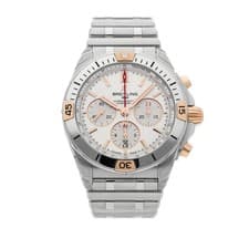 Breitling Chronomat B01 Steel Rose Auto 42mm Silver Dial Bracelet IB0134101G1A1