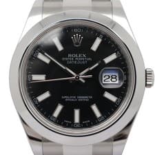 2010s Mint Rolex 116300 Datejust II 41mm Steel Black Sticks Dial Automatic Watch