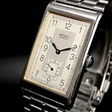 Seiko Rectangular Quartz Wristwatch 22.5mm Mens 2628-5120 Wristwatch 17cm