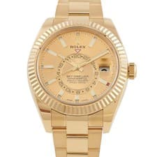 Rolex Sky-Dweller Champagne Dial Yellow Gold Oyster Watch 326938