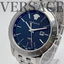 Versace V-Extreme GMT Quartz Watch Navy Dial Luminous