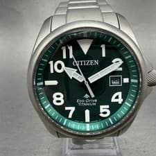 Citizen Promaster Tough Eco-Drive Watch Men 40mm Green Dial Titanium Date Runs