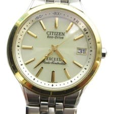Citizen H111-T013635 Exceed Eco-Drive Watch Silver Calendar Date