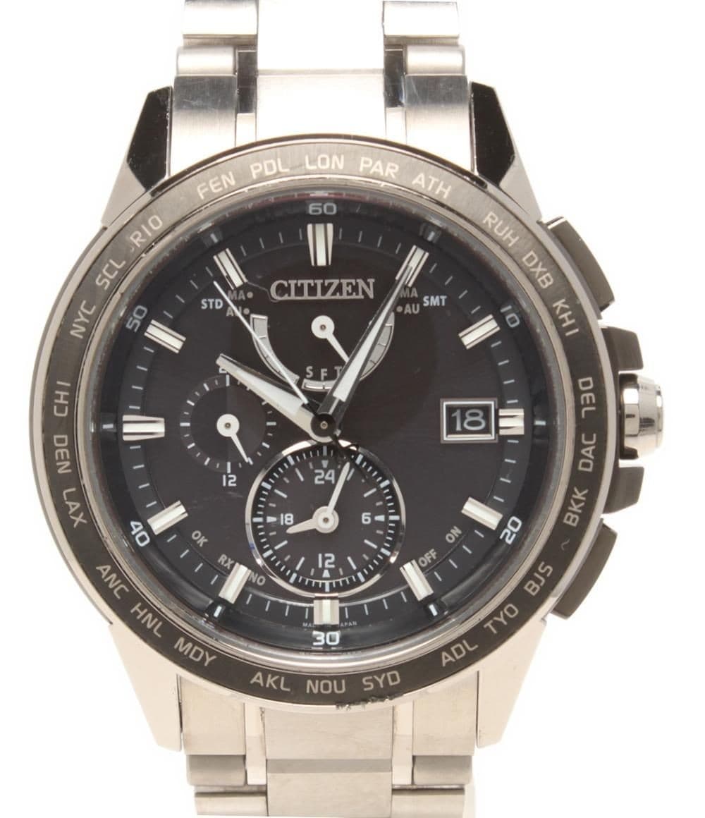 Citizen Attesa H820-T020135 Men’s Solar Black Dial Watch Eco-Drive
