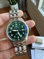 Green Dial IWC Pilot's Watch Mark XX IW328206  40mm Stainless Steel