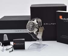 [MINT w/Box] HAMILTON Jazzmaster H326160 Chronograph Black AT Men's watch JAPAN