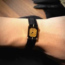 RADO Vintage Tank Watch Roman Dial Champagne Gold 80s Used