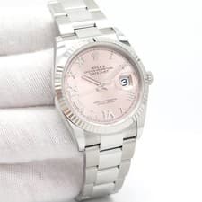 Rolex 126234 Datejust with Pink Roman Diamond “VI” and “IX” Dial on Oyster