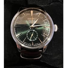 Seiko Presage Automatic Green Sunray Dial 29 Jewels Brown Leather Strap SSA459