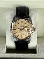 1986 Rolex Datejust Two-Tone 18K/SS Watch with Gold Linen Dial 16013