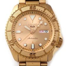 Seiko 5 SRPE72K1 Automatic Watch Men's Champagne Gold Dial Luminous Used From J