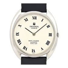 UNIVERSAL GENEVE White Shadow Automatic Men's Watch Silver Dial Tested Rare