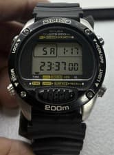 Seiko Scuba Diver’s M705-5A10 Quartz Digital Vintage Men’s Watch Works Rare