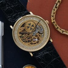 Vacheron Constantin 1980s Diamond Skeleton 30490 18k Yellow Gold Manual 30mm