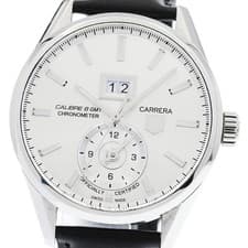 TAG HEUER Carrera WAR5011 Grand Date GMT Silver Dial Automatic Men's _954812