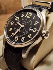 Hamilton Khaki Officer Auto 44mm Military Field Watch Used From Japan