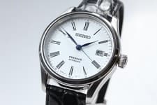 Seiko Presage 6R15-03V0 White Dial Automatic Mens Watch Japan [Band Little Wear]
