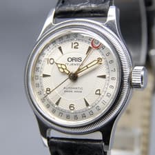 [Near MINT] ORIS Big Crown Pointer Date 7400B 32mm Silver Dial 17J AT Mens Watch