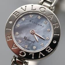 MOP [Near MINT] Bvlgari B.zero1 BZ22S SS Band 12P Diamond Quartz Women's Watch