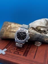 Bespoke Seiko VK63 Arabic Racing Chronograph 39mm Jubilee Mens Watch