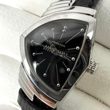 HAMILTON Ventura H242112 Black Dial Quartz Women's Watch Good condition Working