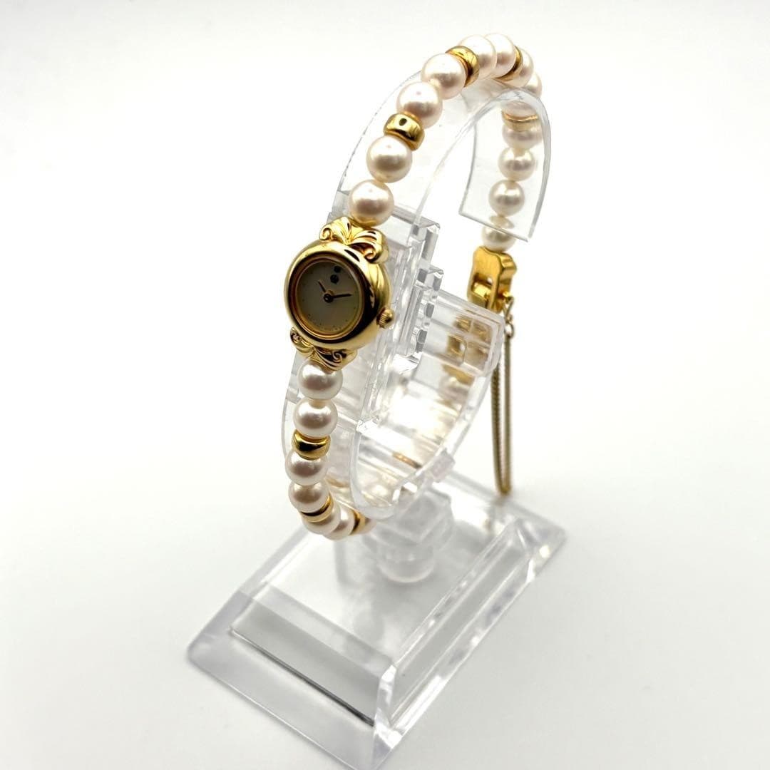 MIKIMOTO Pearl Watch Shell JAL Excellent Condition Rare Working Item