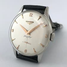 SWISS LONGINES FLAGSHIP 6881 FROM 1958' MANUAL WIND CAL 30L STEEL GENTS WATCH