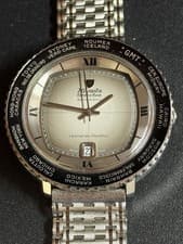 NIVADA Grenchen automatic watch "Leonardo Da Vinci" ref. 57070 - World time