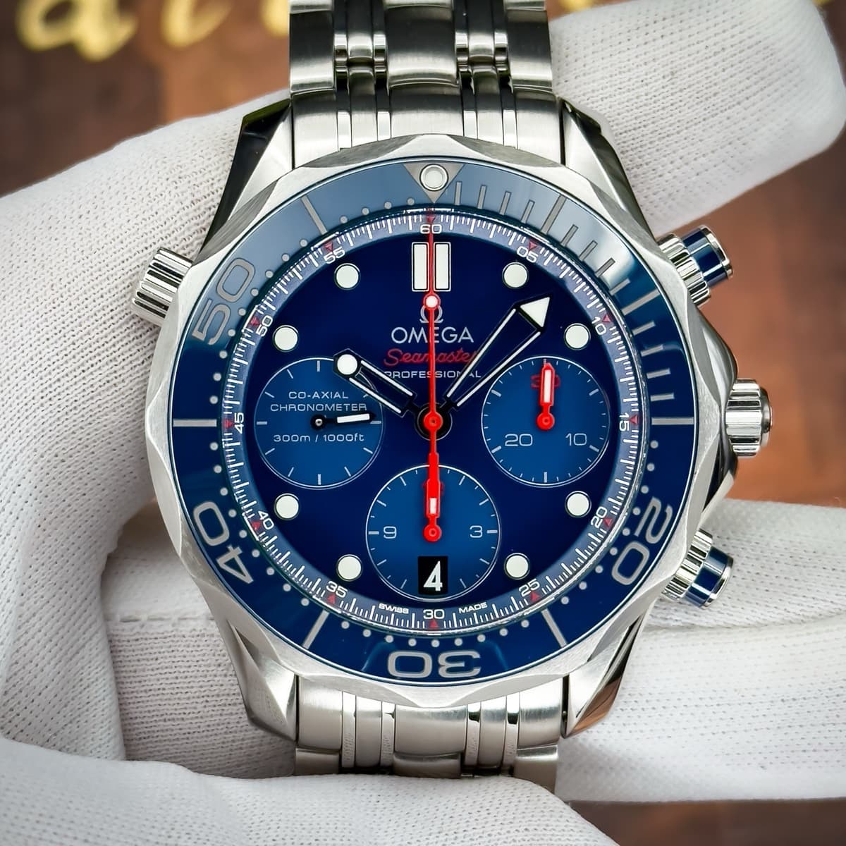 Omega Seamaster Diver 300M Blue Dial 42mm Chronograph 212.30.42.50.03.001
