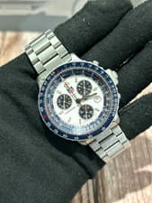 TAG HEUER pilot 530.806 Chronograph White / Navy Dial Quartz Men's Watch b334