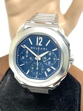 Bvlgari Men's Watch Octo Roma 103829 Swiss Automatic Chronograph Blue Dial 42mm