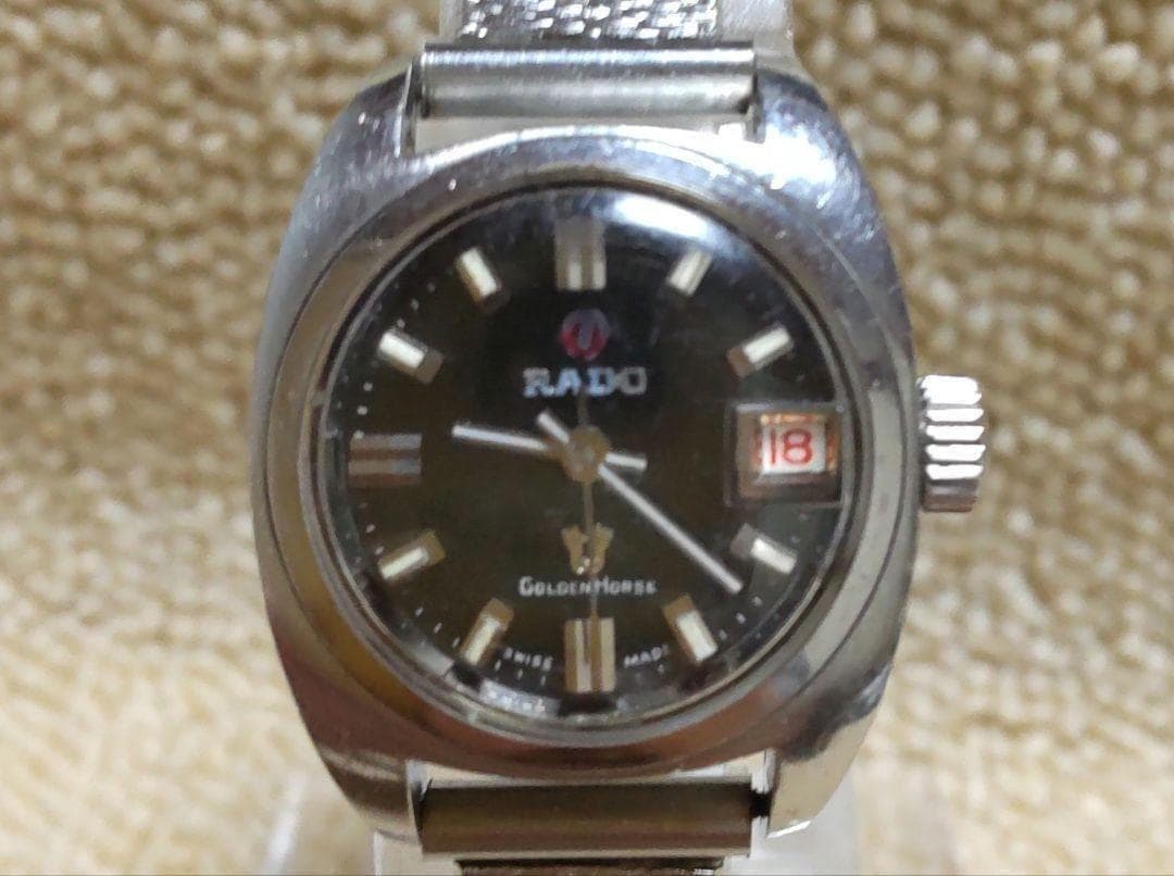 RADO Golden Horse Ladies Automatic Watch Black Dial 22mm Used