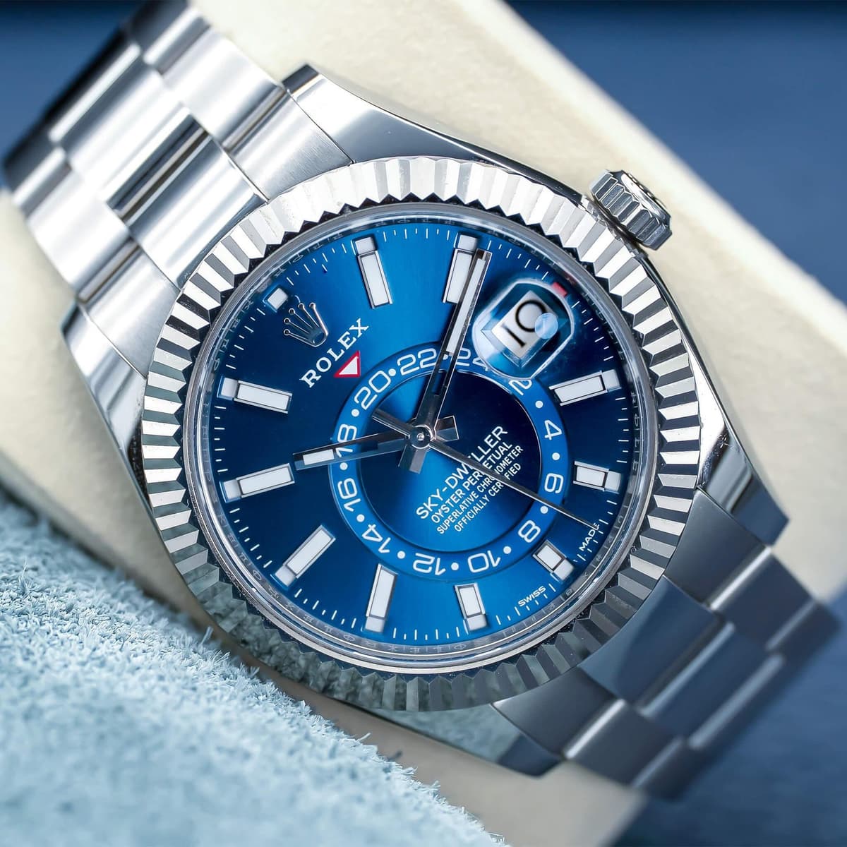 Rolex Sky Dweller 326934 Blue Dial Oyster 42mm Box & Papers