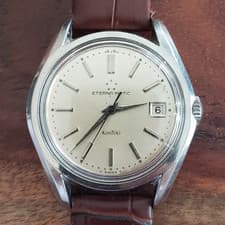 1960s Eterna-Matic Kontiki 37mm Automatic Vintage Watch 130TT Medallion Back