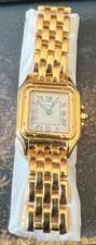 Cartier 18K Gold Panthere 1070 2 White Roman dial