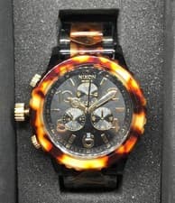 Nixon A037679 Chronograph Watch Tortoise Shell Pattern Unisex Authentic