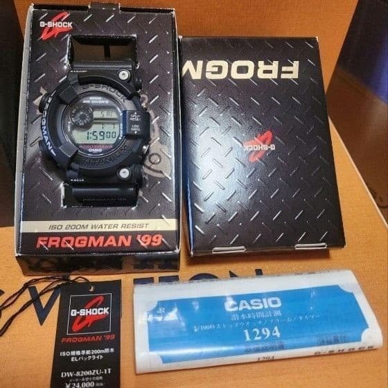CASIO G-SHOCK FROGMAN DW-8200ZU-1T ’99 Black Wristwatch Titanium Digital Working