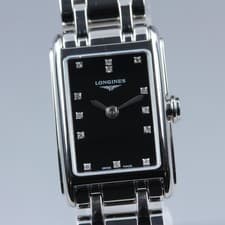 Boxed [Near Mint] Longines Dolce Vita L5.258.4 Black Quartz Women's Watch JAPAN