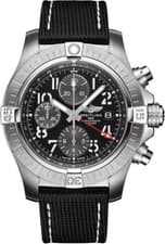 Breitling Avenger Black Dial & Band GMT Steel Bezel Mens Watch A24315101B1X2