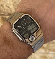 Vintage Citizen Ana-Digi Temp 8982-088549 Watch 35mm Chronograph Temperature Box