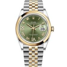 Rolex Datejust 36 126203 Olive Green Roman VI Diamond, Jubilee