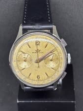 Vintage Marvin Valjoux 22 Steel Fixed Hand Chronograph