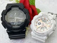 Casio G-Shock GA-100-1A1JF Men’s Black Watch 2-Pack Pair New Japan